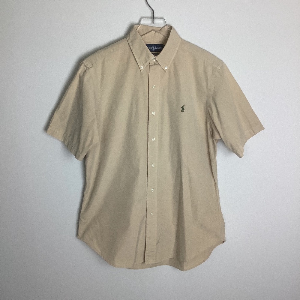 Ralph Lauren Men's Classic Fit Khaki Button Down Shirt M - Picture 8 of 8